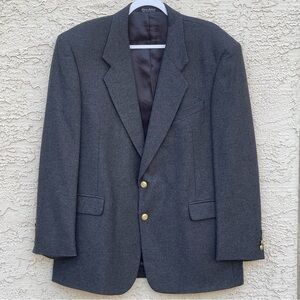 JD Christopher Vintage Men 42R Gold Button/Gray Wool Sport Coat Blazer Jacket